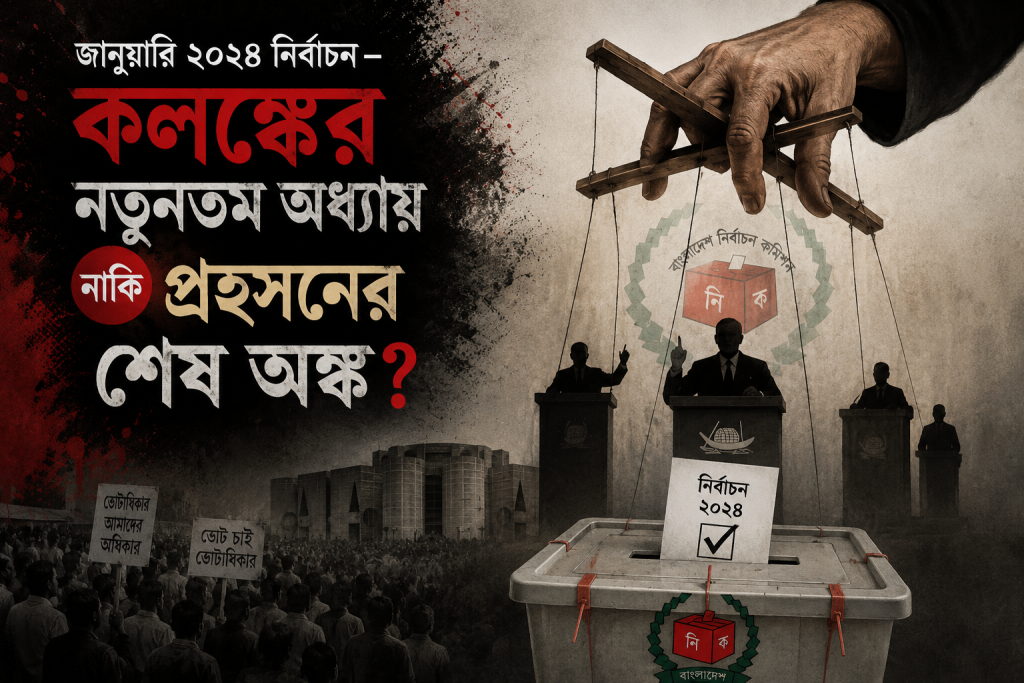 জানুয়ারি ২০২৪ নির্বাচন –  কলঙ্কের নতুনতম অধ্যায় নাকি প্রহসনের শেষ অঙ্ক?